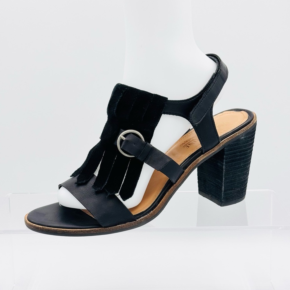Catherine Malandrino Black Heeled Sandals with Chunky Heel